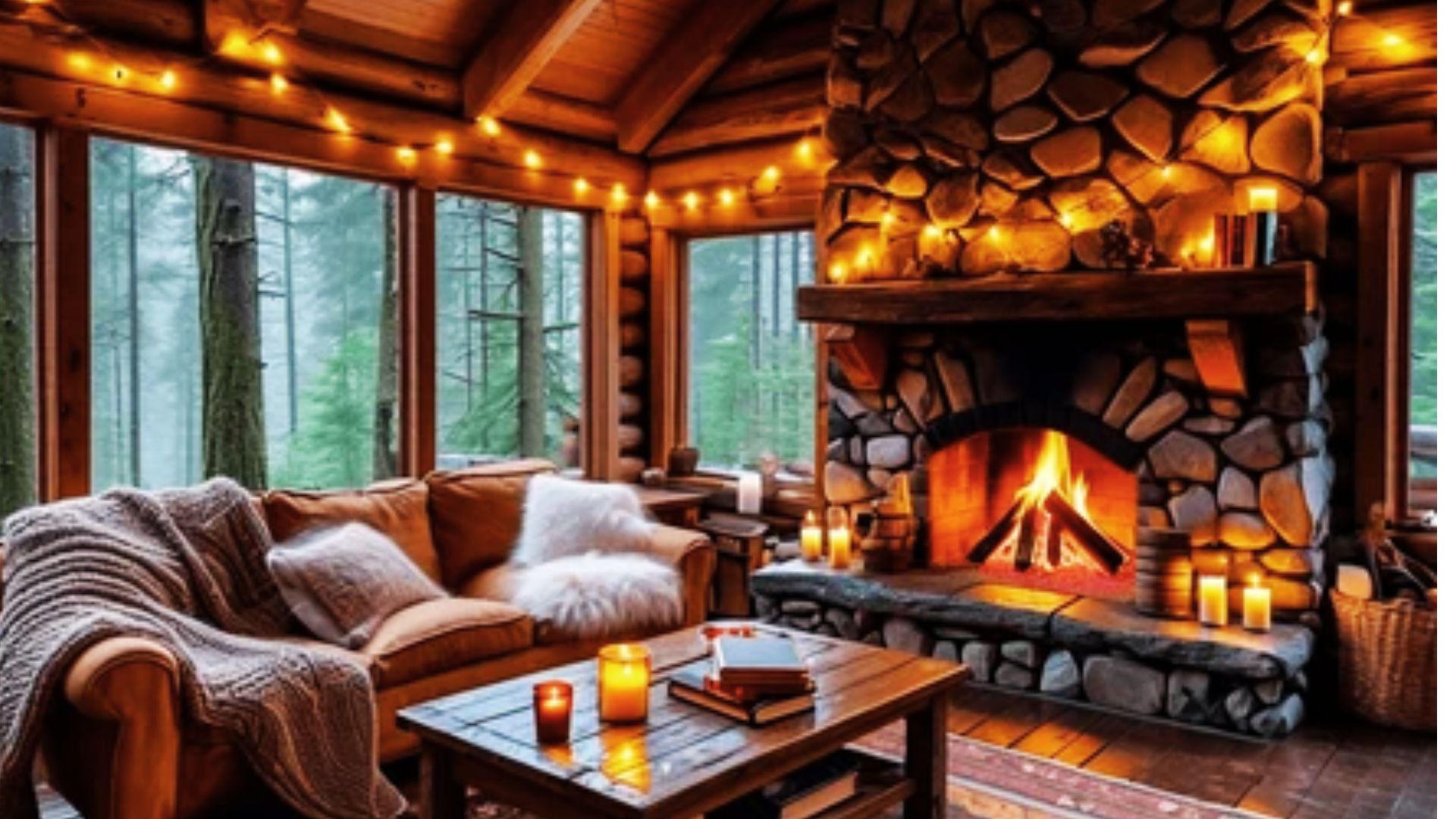 Cozy cabin retreat in North Georgia during winter.