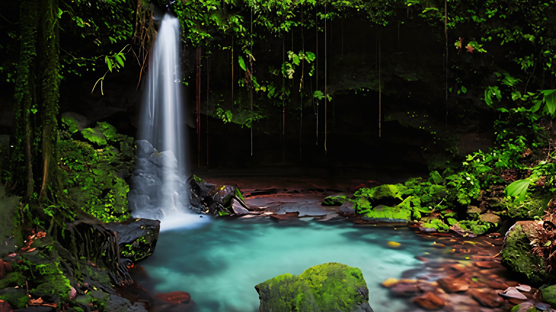 Panther Creek Falls with a large pool at its base.