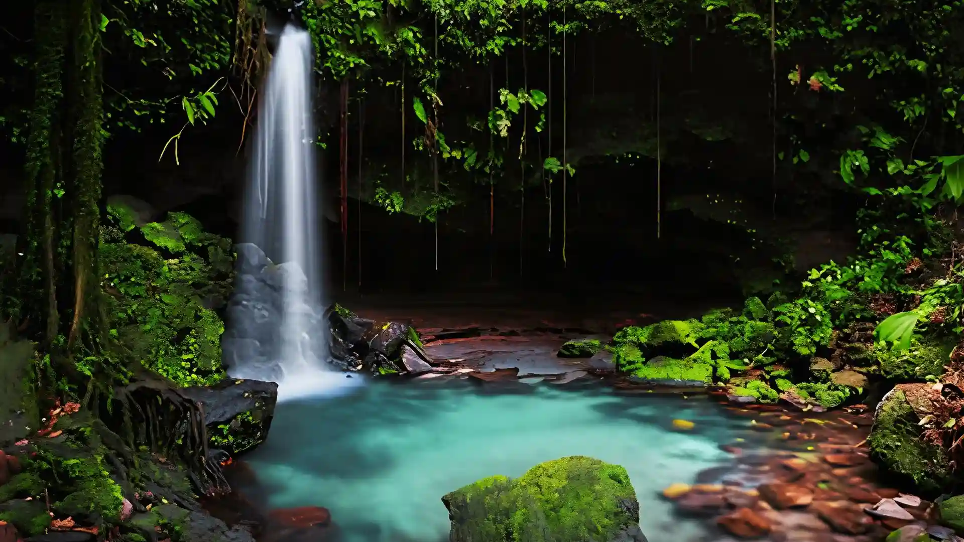 Panther Creek Falls with a large pool at its base.