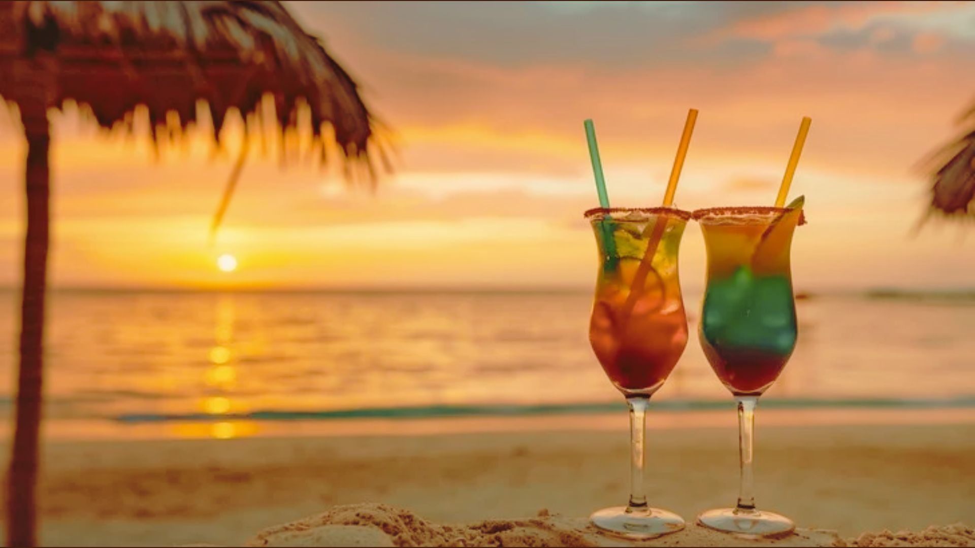 image showing ocean view and cocktails.
