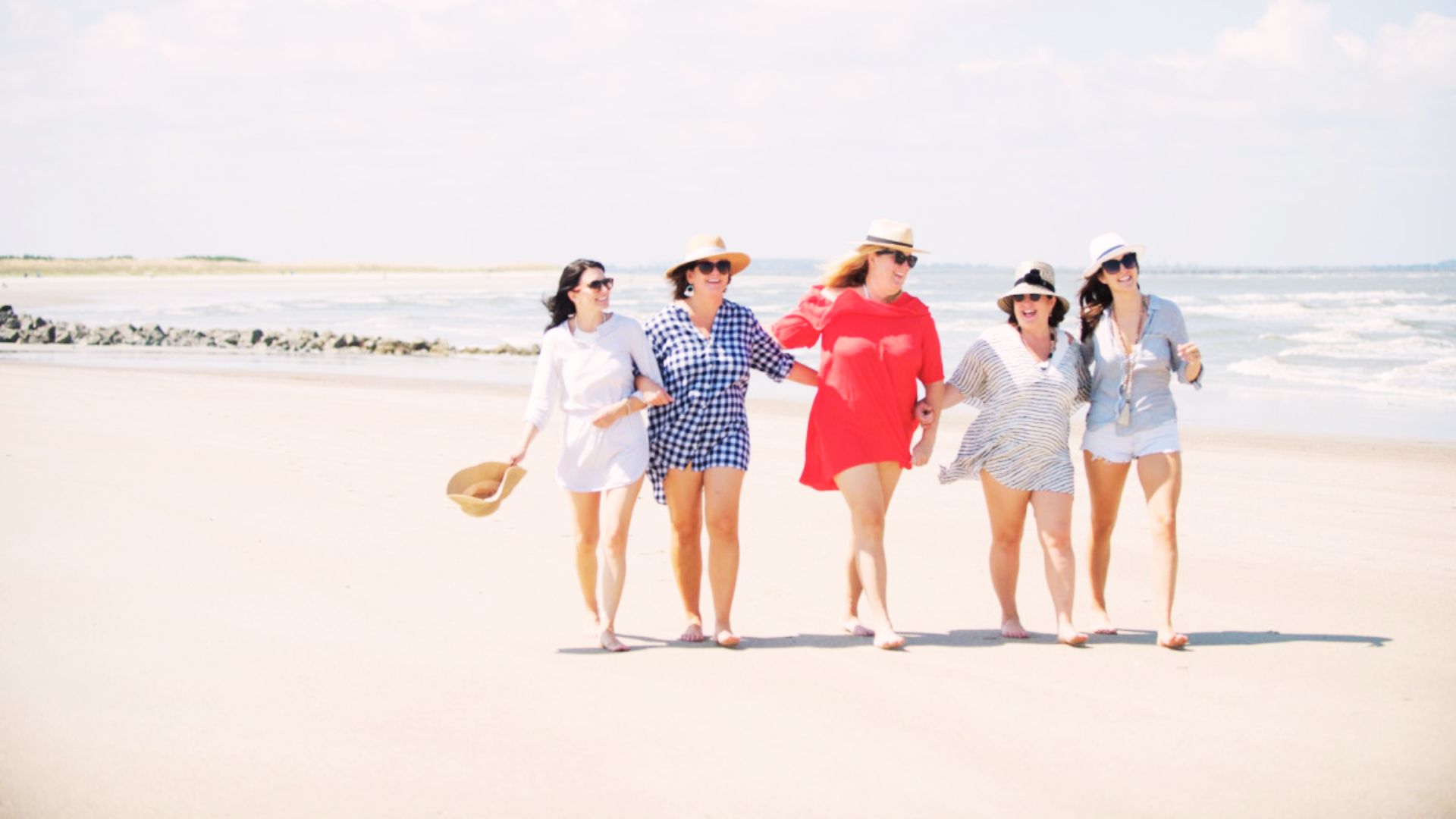 Woman visiting the beach in savannah.