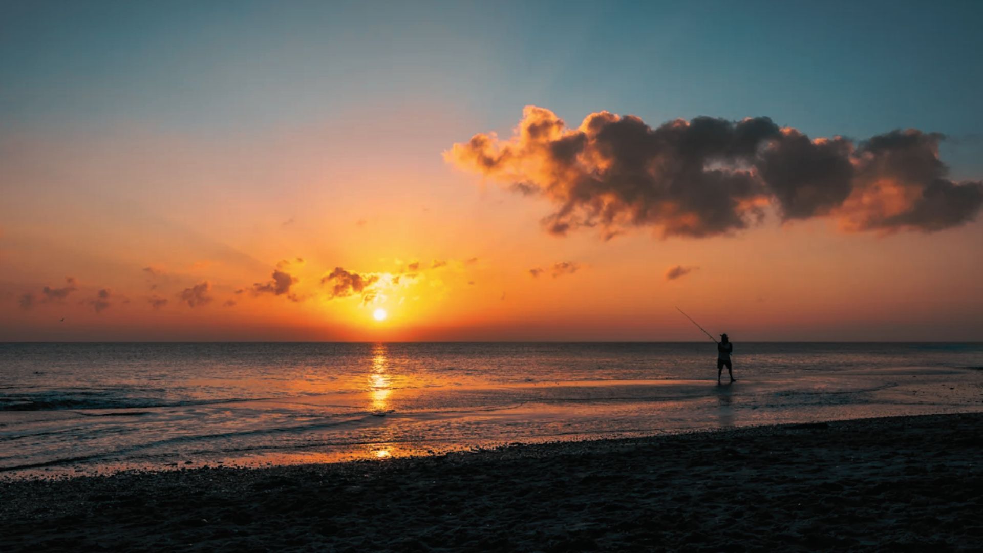 sunrise at the Atlantic ocean.