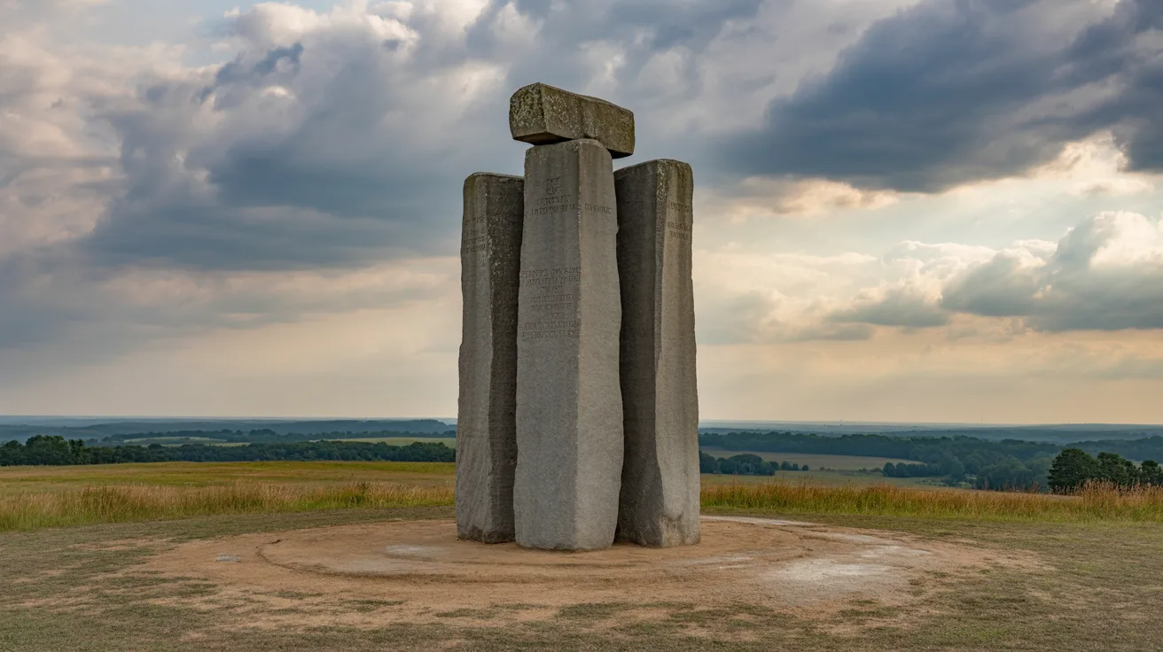 Historic view of the Georgia Guidestones monument in Georgia.
