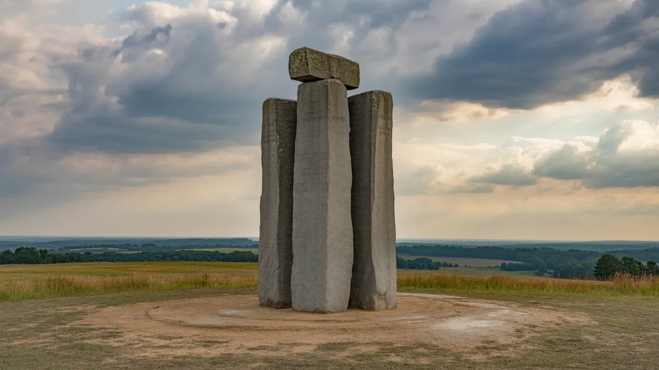 Historic view of the Georgia Guidestones monument in Georgia.