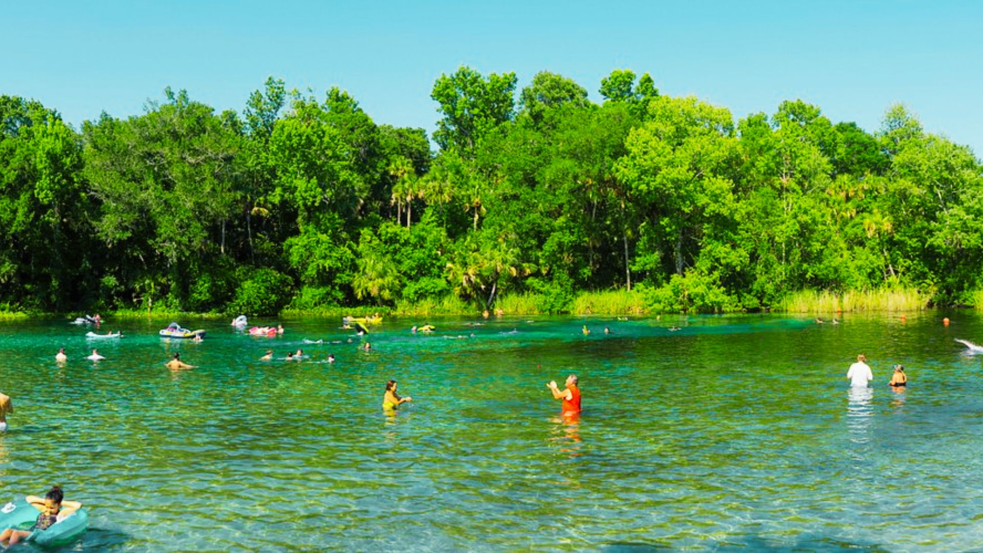 people enjoying the Alexander spring.
