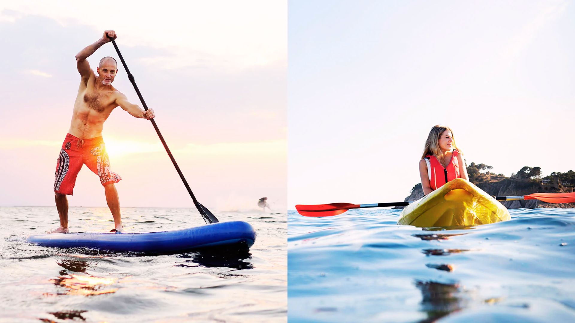 picture showing Paddleboarding and Kayaking.