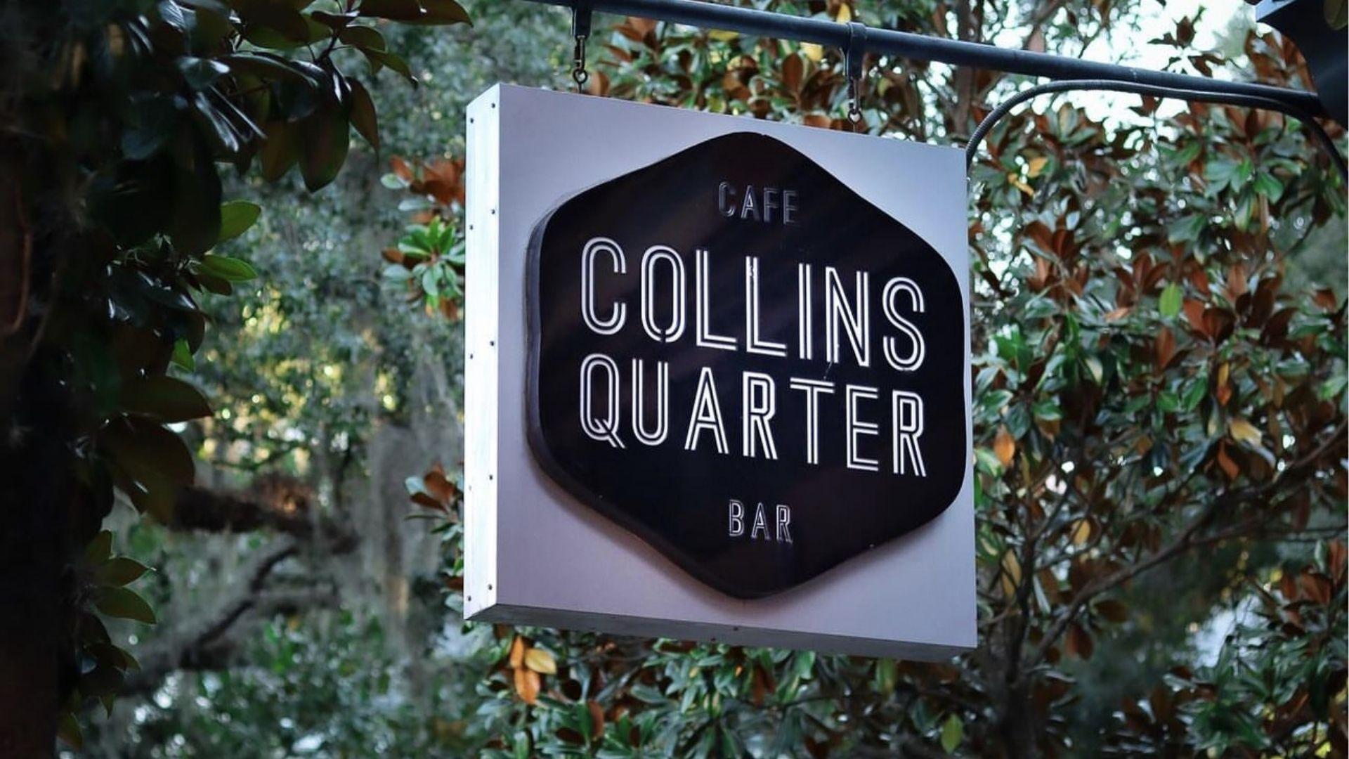 IMAGE OF OUTSIDE SIGNBOARD OF COLLINS QUARTER