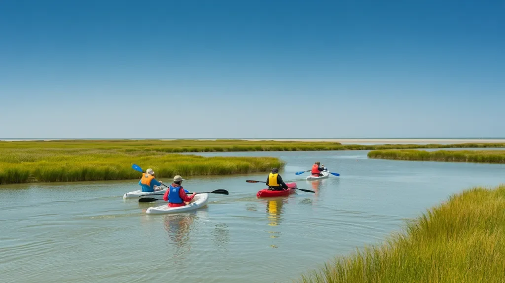 Kayaking and paddleboarding near East Beach St. Simons.