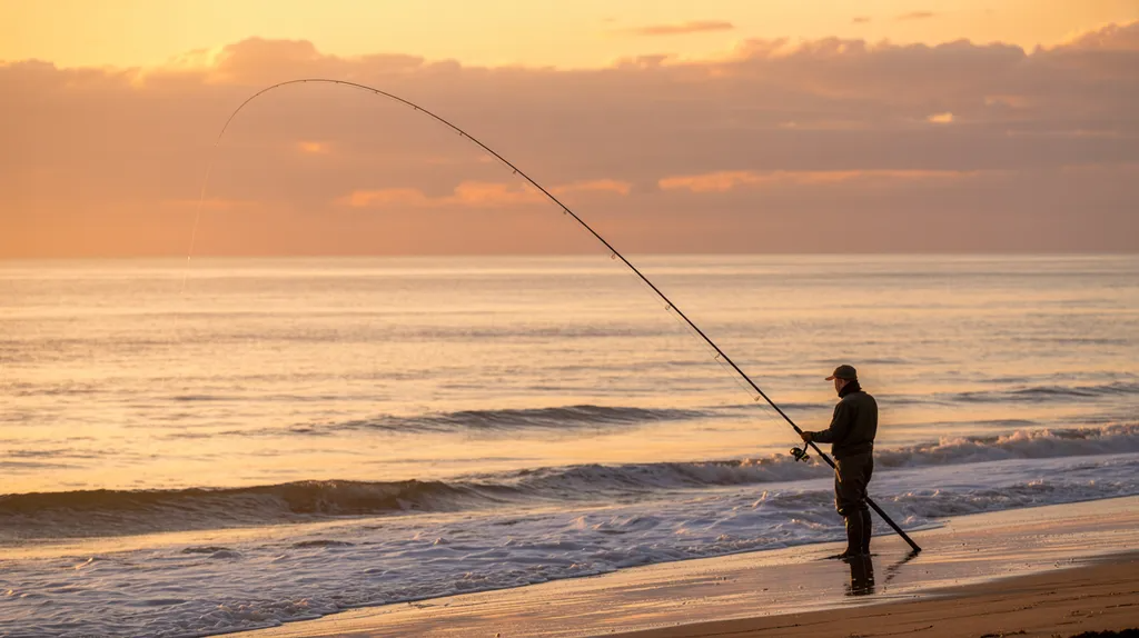Surf fishing at East Beach St. Simons.