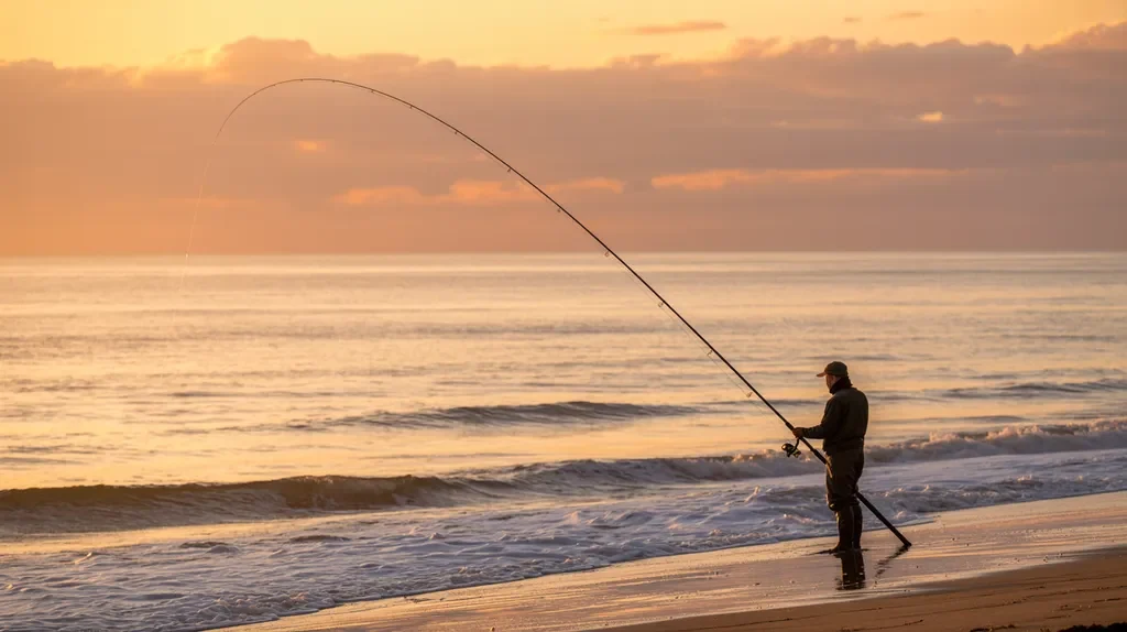 Surf fishing at East Beach St. Simons.