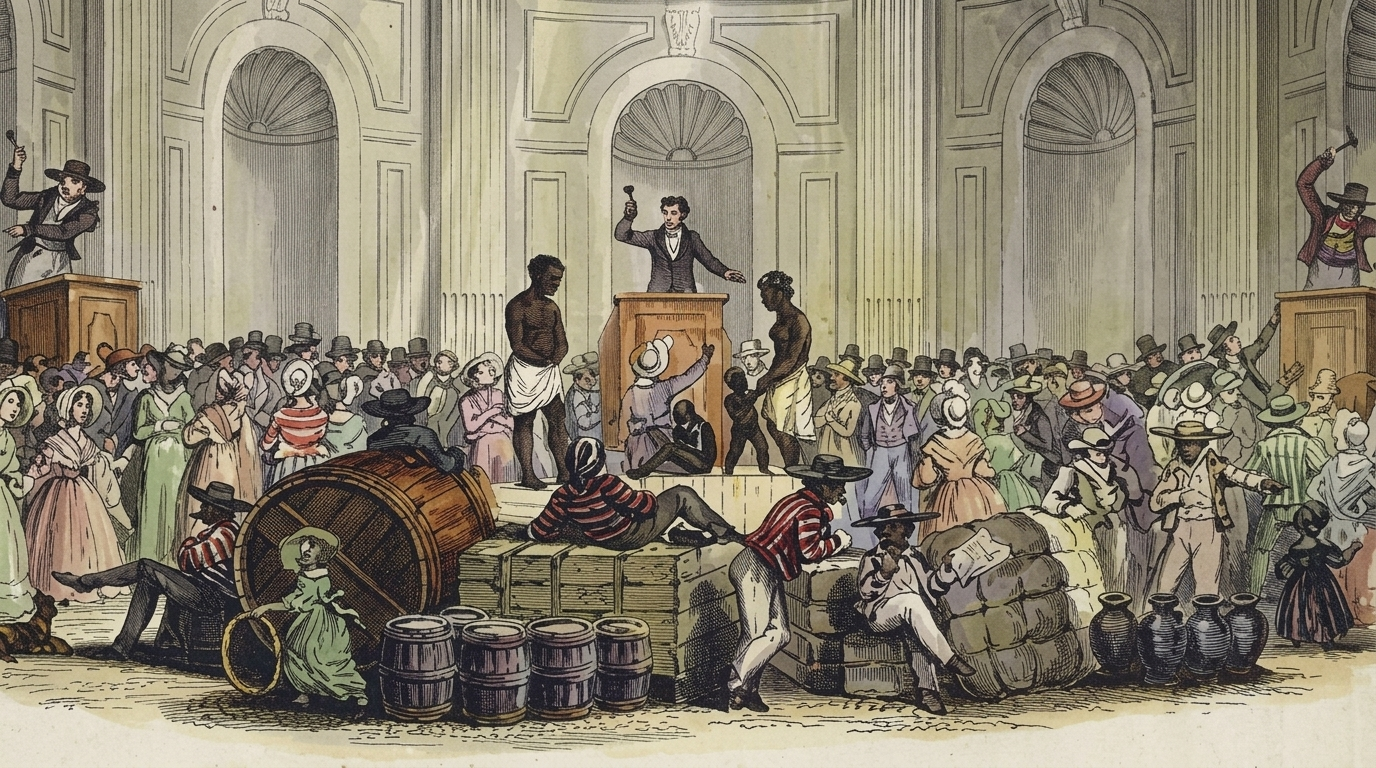 image showing slavery and city’s painful past.