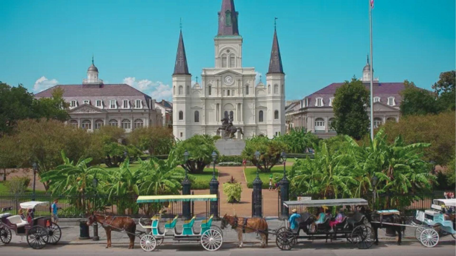 Take a horse-drawn carriage ride past Jackson Square and St. Louis Cathedral.