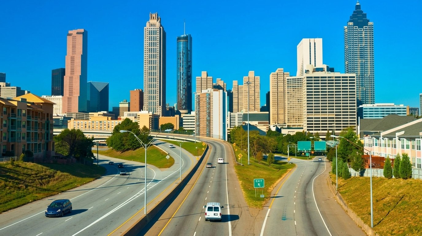 summer afternoon at Atlanta to Savannah drive.