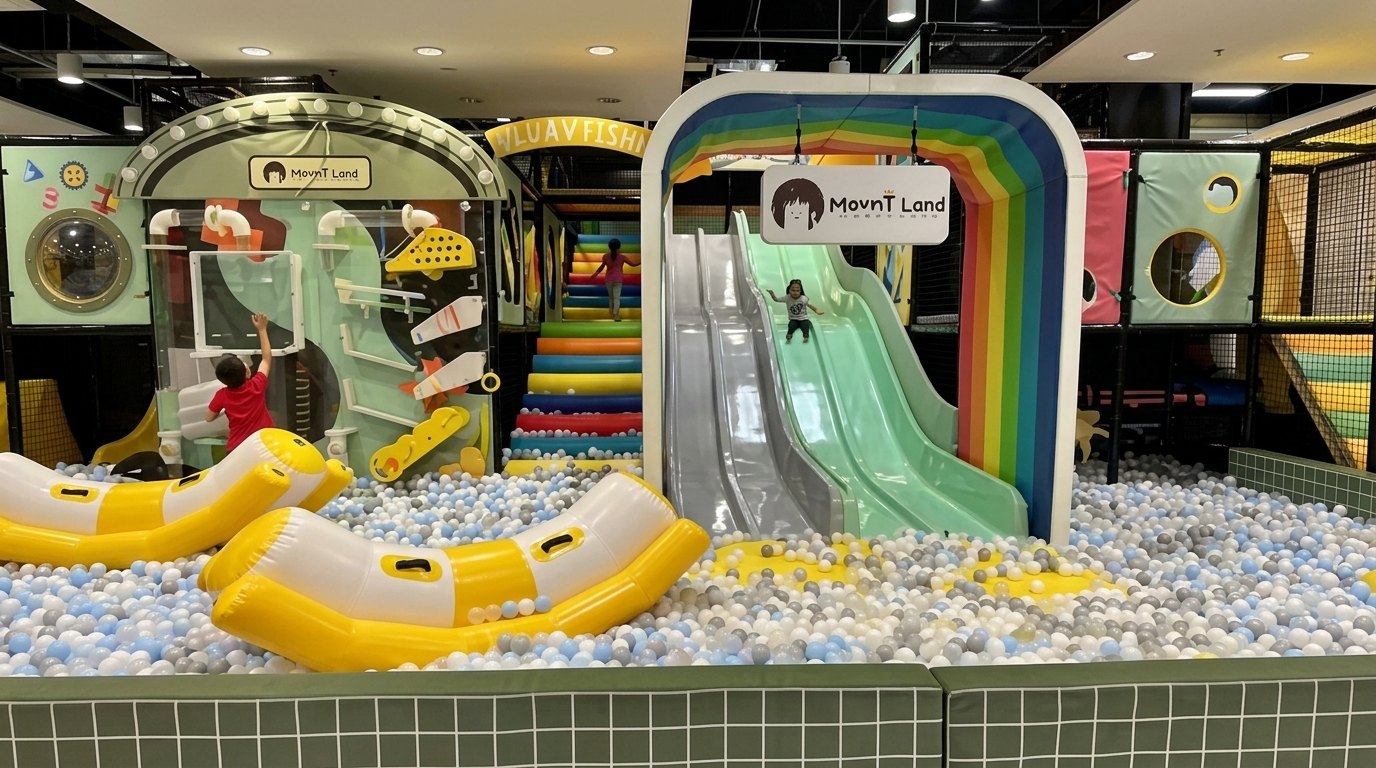 kids enjoying at the Momiland Indoor Playground.