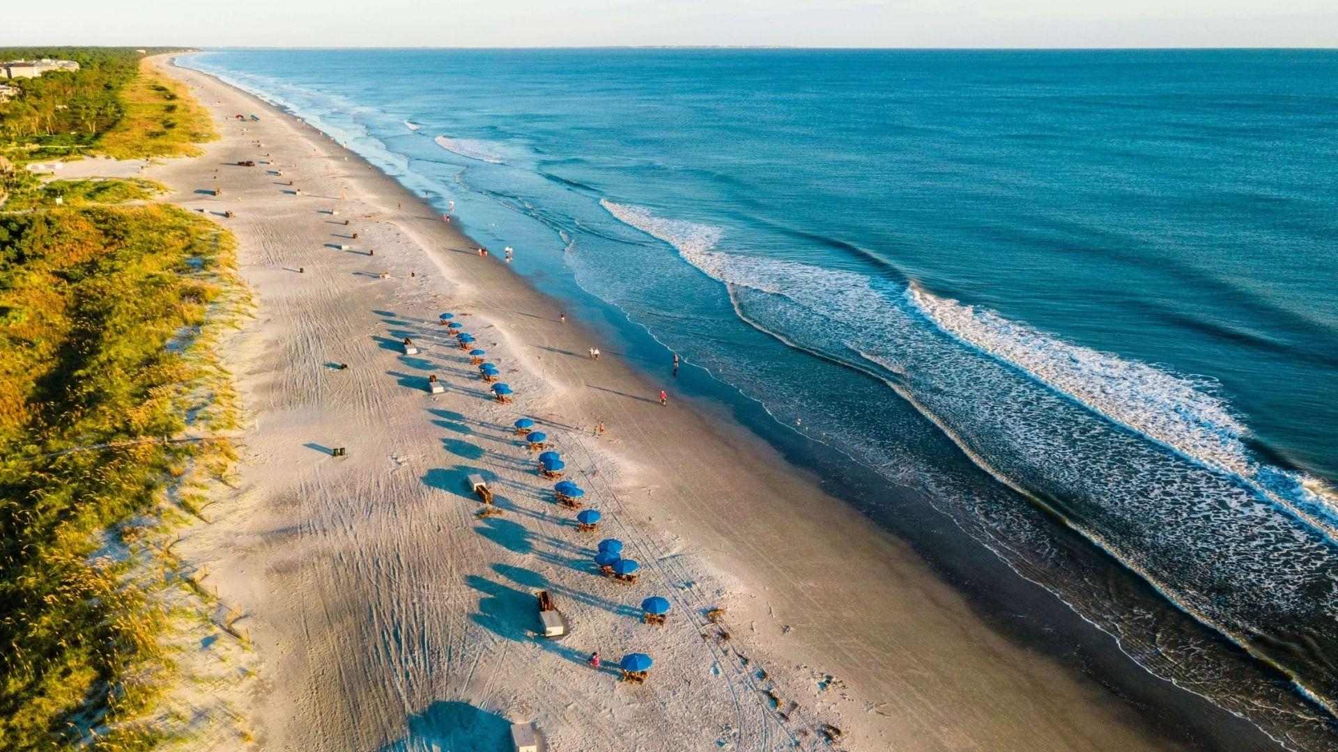 Aerial view of Coligny Beach