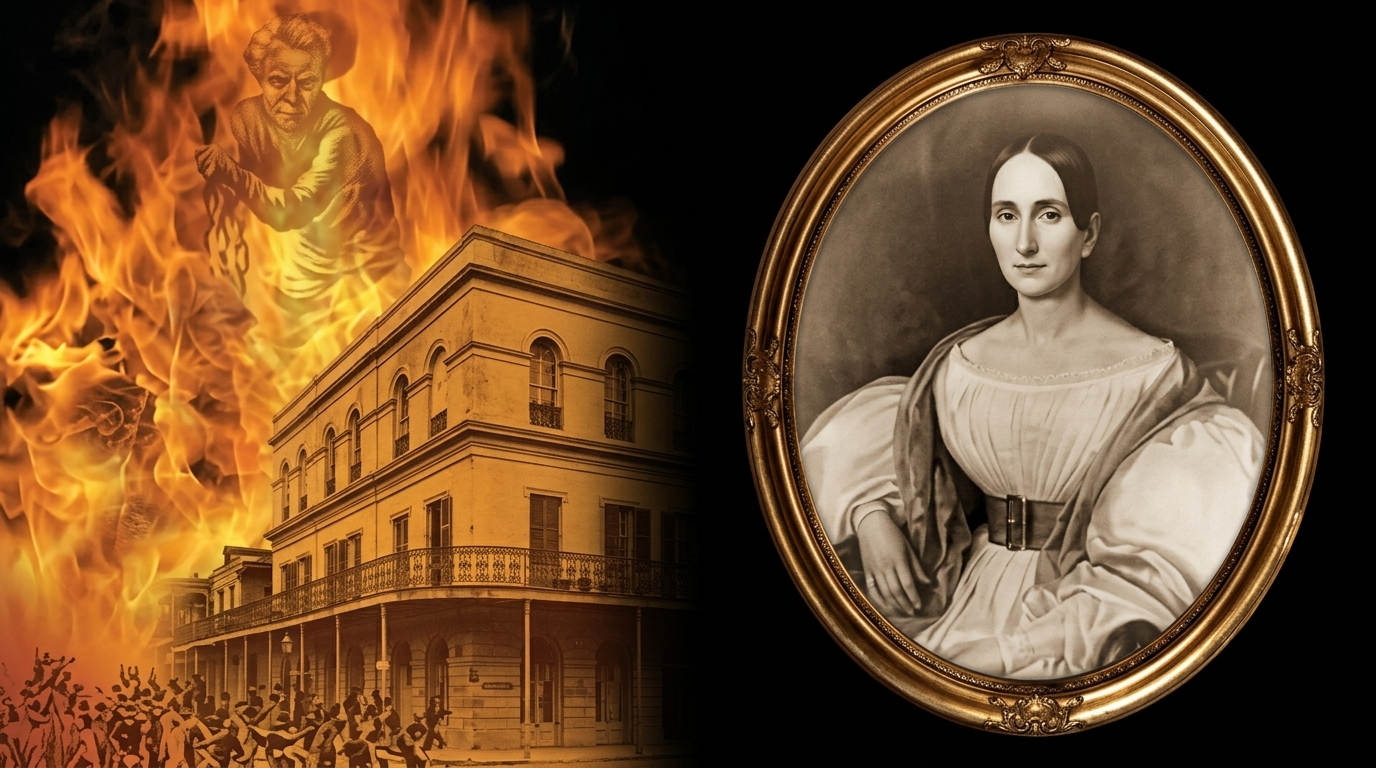 image of LaLaurie Mansion and Delphine LaLaurie.
