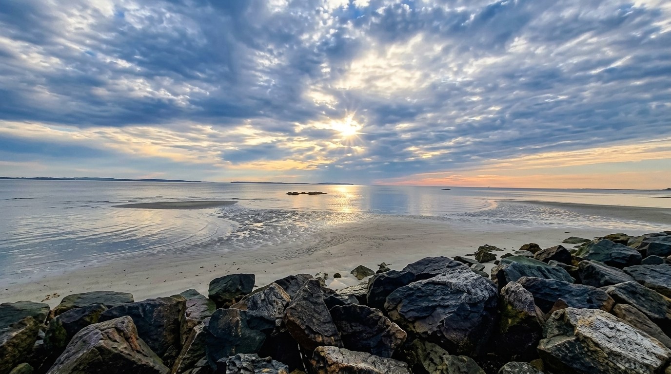 Sunrise at Fish Haul Beach Park.