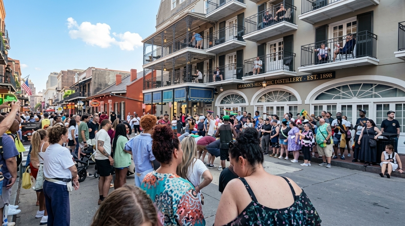 locals in NOLA celebrating festivals in the street.