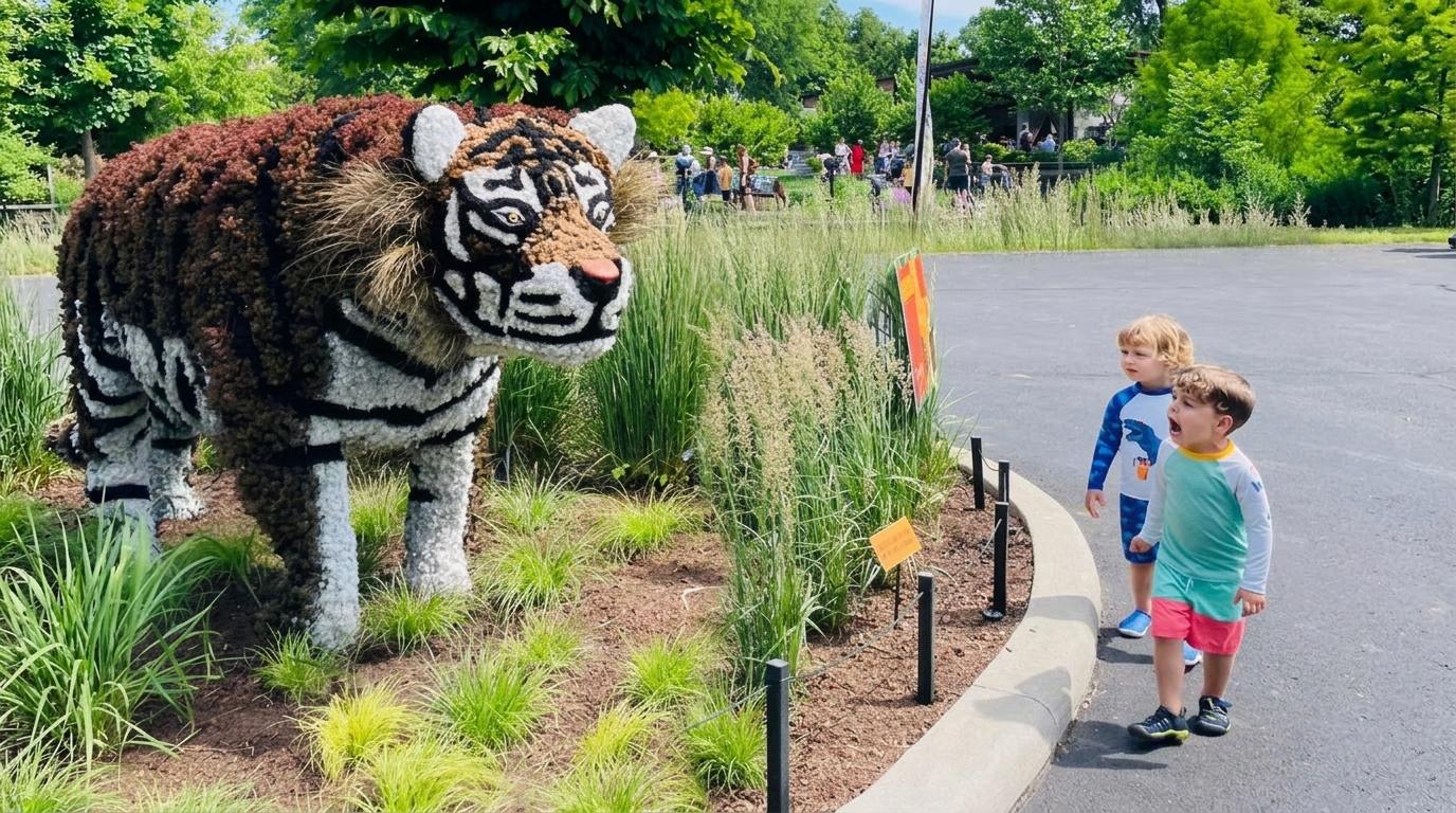 children enjoying sightseeing at the park.