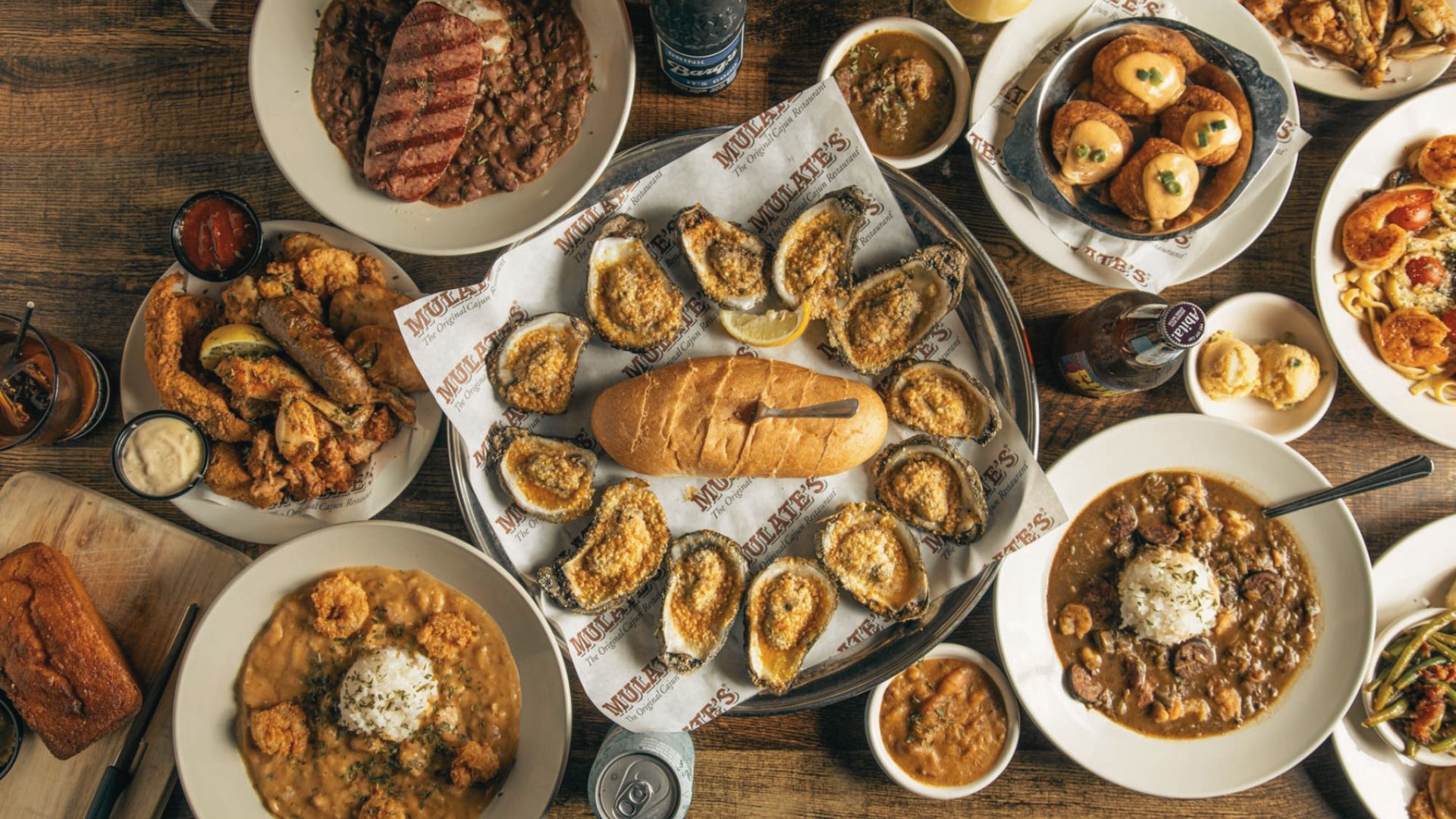 a spread of various foods.