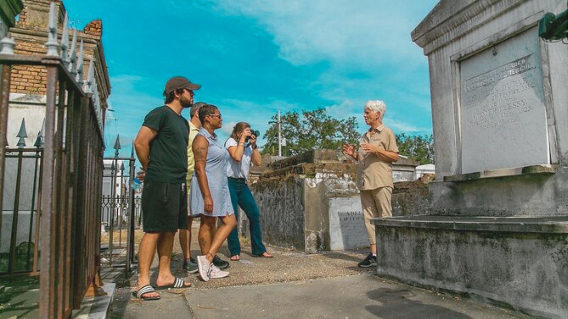 Join a guided cemetery tour at St. Louis Cemetery No. 1, accessible from the French Quarter.