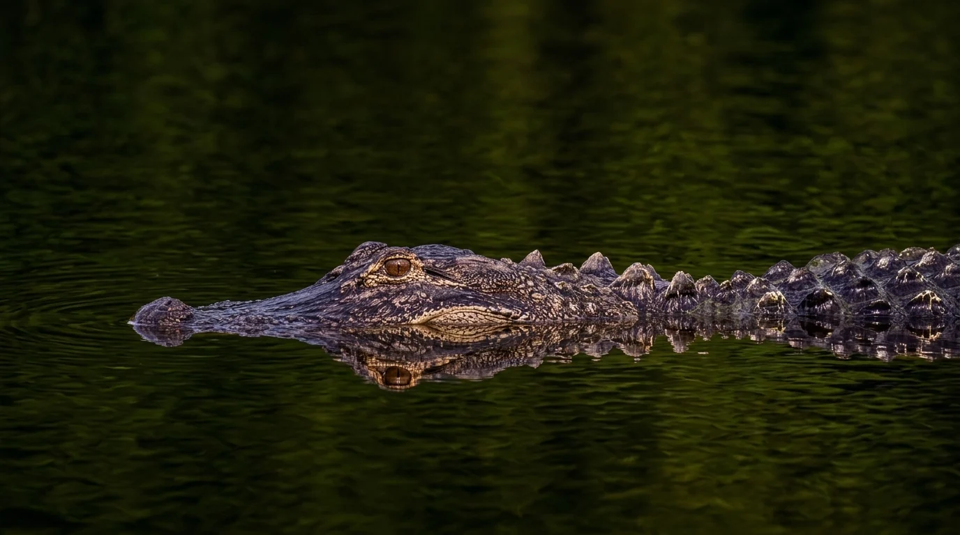 Alligator at the Magnolia Plantation and Garden.