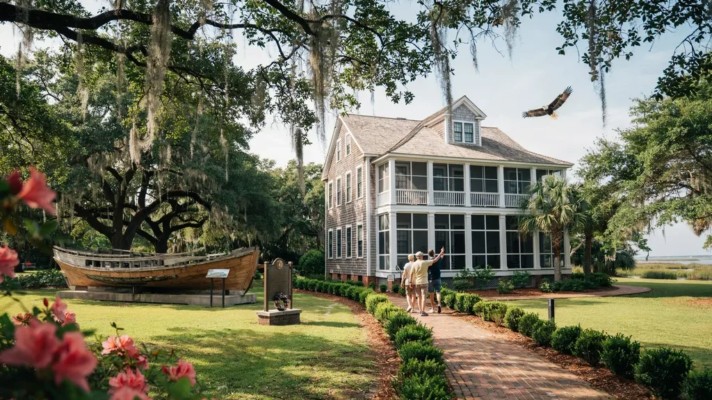 Coastal Discovery Museum surrounded by historic oak trees.