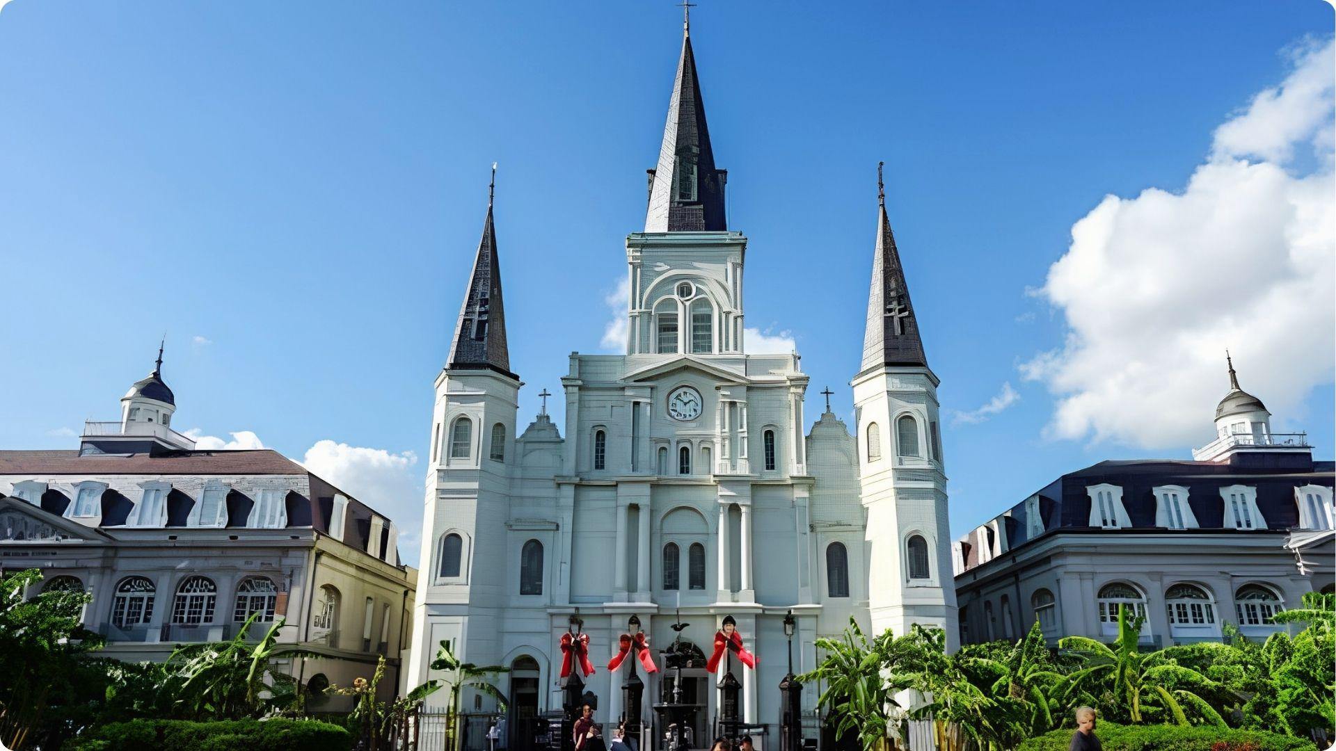 Iconic St. Louis Cathedral in Jackson Square, top spiritual landmark to visit in French Quarter