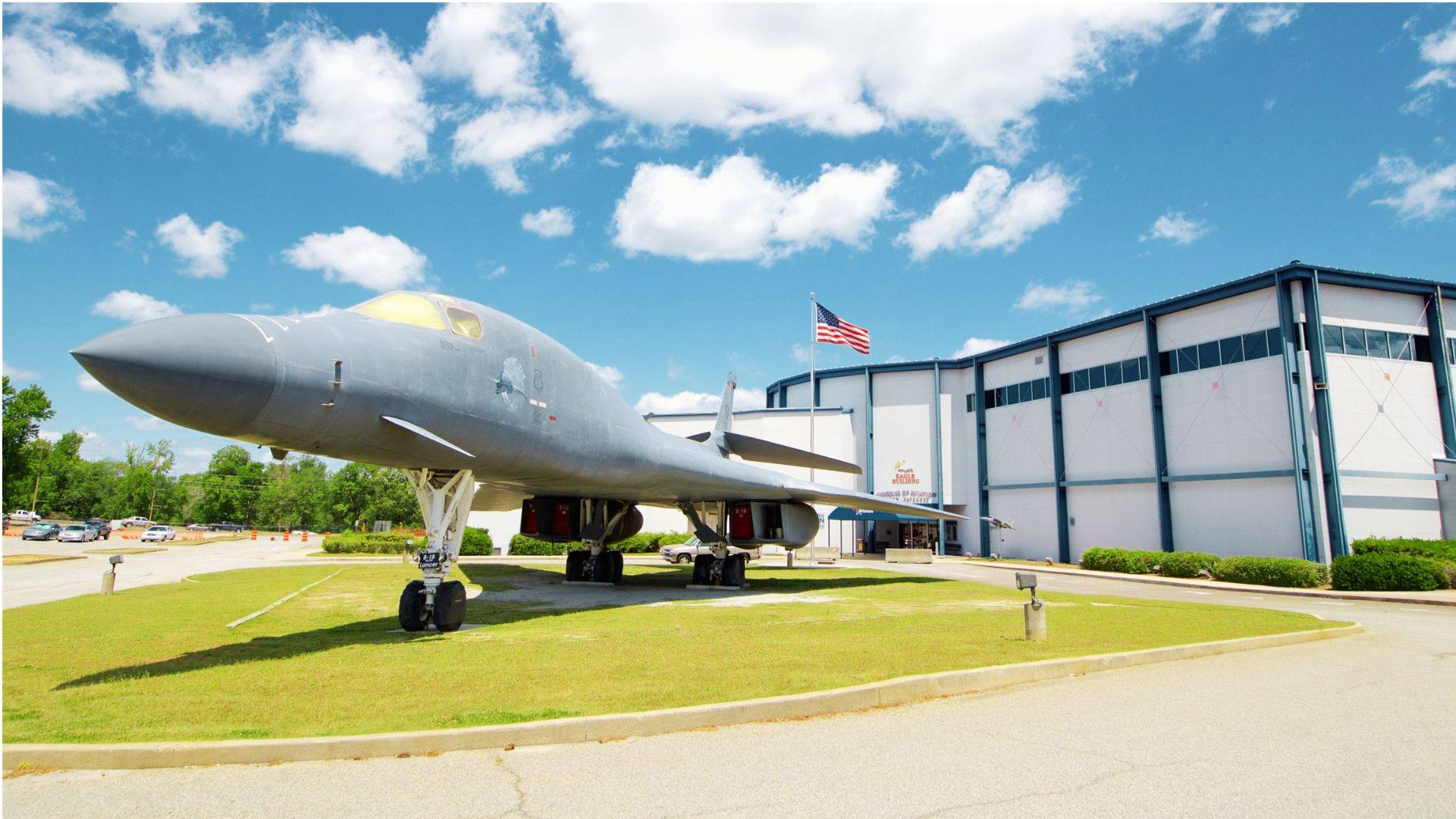 Historic military aircraft displayed outside the Museum of Aviation in Warner Robins