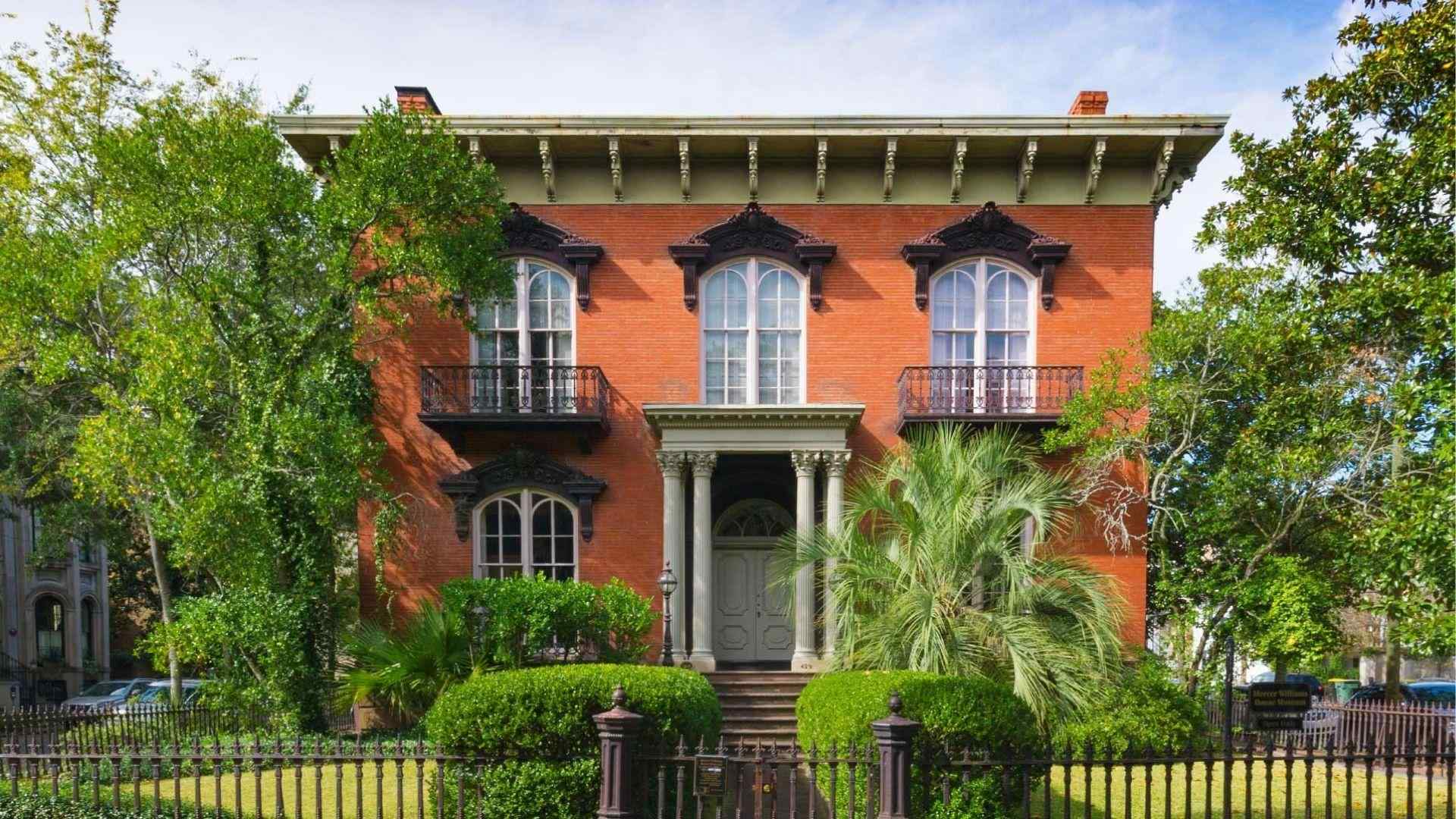 Historic Mercer Williams House Museum in Savannah Georgia during October fall season