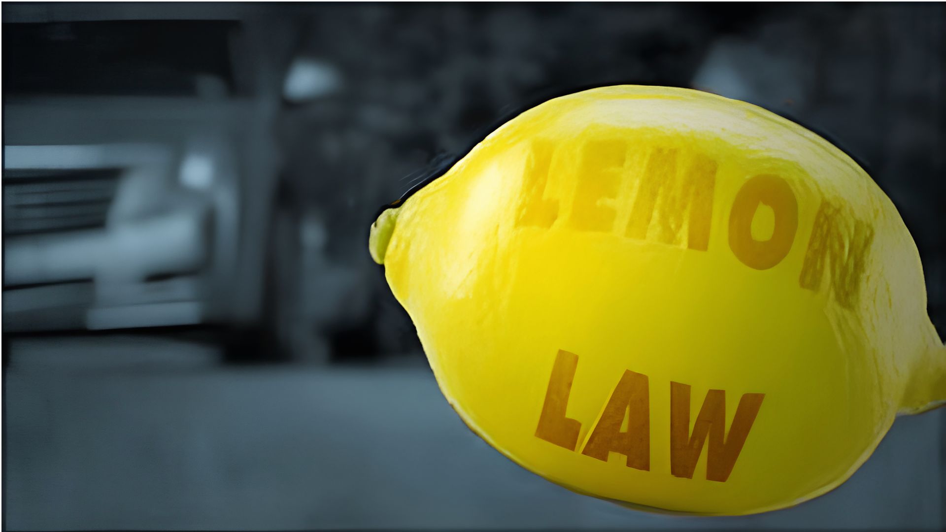 "Close-up lemon labeled Lemon Law symbolizing defective vehicle under Georgia law