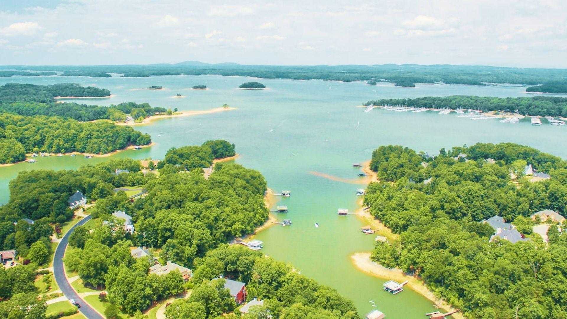 Aerial view of Lake Lanier.