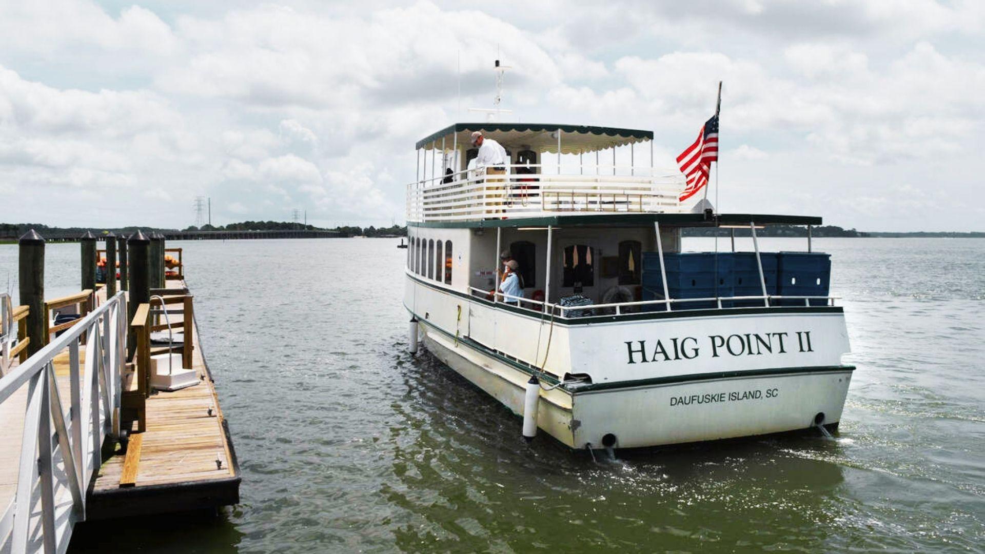 Tourists enjoying the ferry ride to Daufuskie Island.
