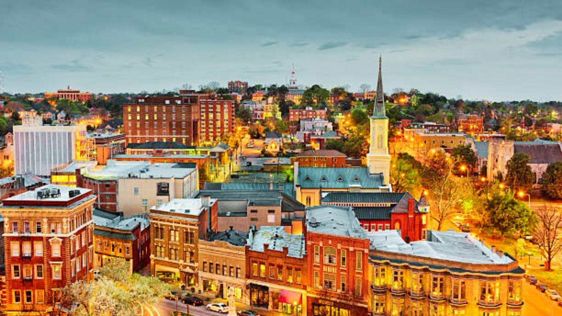night view of Macon.