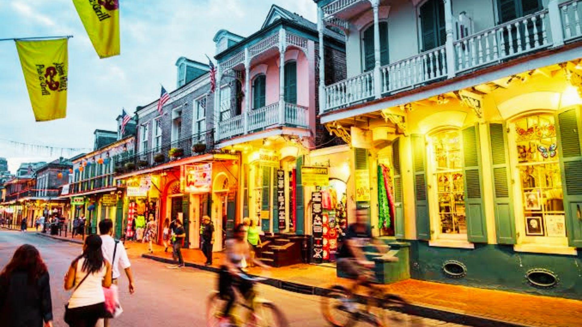 image showing bustling streets of New Orleans.