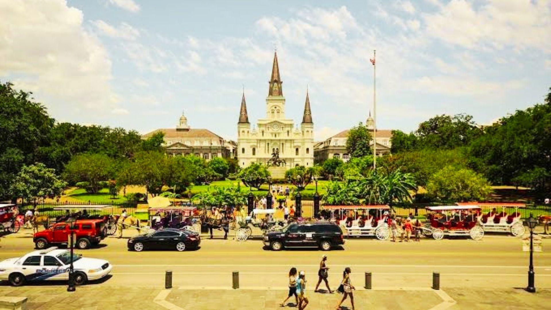 Aerial view of New Orleans showcasing its vibrant architecture and culture, often referred to as NOLA.