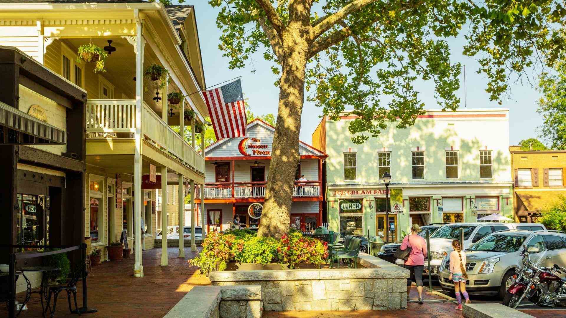 image showing Dahlonega's market street.